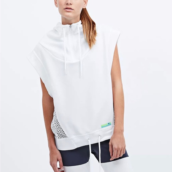 Adidas Stellasport Mesh Hoodie White Sleeveless - Picture 1 of 13